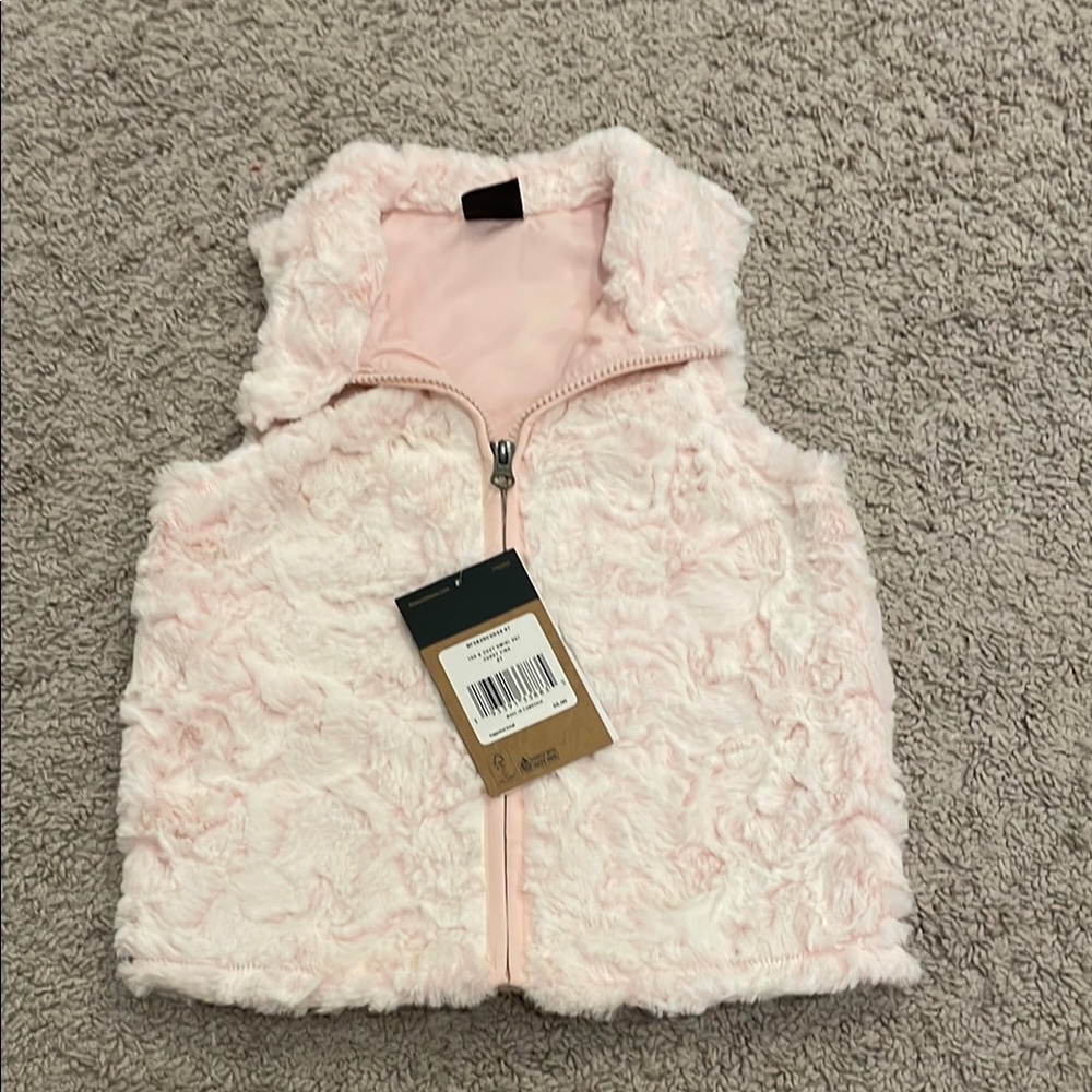 The North Face Kids Pink Furry Vest